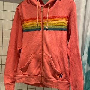 Aviator nation orange sweatshirt hoodie sir medium